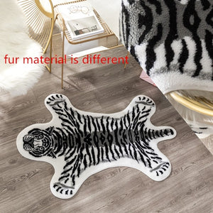 tiger printed Rug Cow Leopard Tiger Printed Cowhide faux skin leather NonSlip Antiskid Mat 94x100CM Animal print Carpet