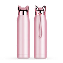 Load image into Gallery viewer, 320ml/11oz Double Wall Thermos Water Bottle Stainless Steel Vacuum Flasks Cute Cat Fox Ear Thermal Coffee Tea Milk Travel Mug