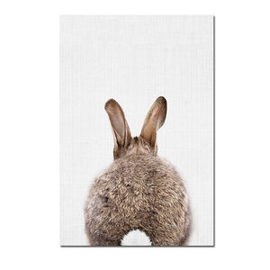 Baby Animal Posters and Prints  Rabbite Giraffe Elephant Canvas Painting Nursery Wall Art Nordic Picture Kids Room Decoration
