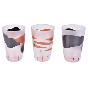 300ml Mug Heat-resistant Glass Cat Cup Tiger Paws Office Matte Cat Paws Creative Milk Coffee Cup Cute Children Drink Bottle