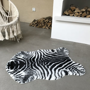 tiger printed Rug Cow Leopard Tiger Printed Cowhide faux skin leather NonSlip Antiskid Mat 94x100CM Animal print Carpet
