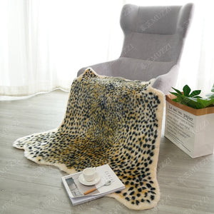 tiger printed Rug Cow Leopard Tiger Printed Cowhide faux skin leather NonSlip Antiskid Mat 94x100CM Animal print Carpet