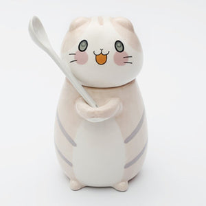 New Cute Cat Ceramics Coffee Mug With Spoon Creative Hand Painted Drinkware Milk Tea Cups Novelty Gifts