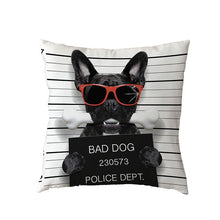 Load image into Gallery viewer, Bad Dogs Cushion Covers French Bulldog Pug Poodle Pillow Cover 45*45cm Polyester Peach Skin Pillowcase Home Sofa Chair Decorate