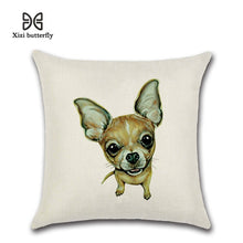 Load image into Gallery viewer, Animal Series Cartoon Dog Expressions 45*45cm Cushion Cover Linen Throw Pillow Car Home Decoration Decorative Pillowcase