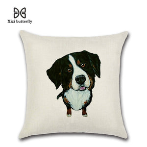 Animal Series Cartoon Dog Expressions 45*45cm Cushion Cover Linen Throw Pillow Car Home Decoration Decorative Pillowcase
